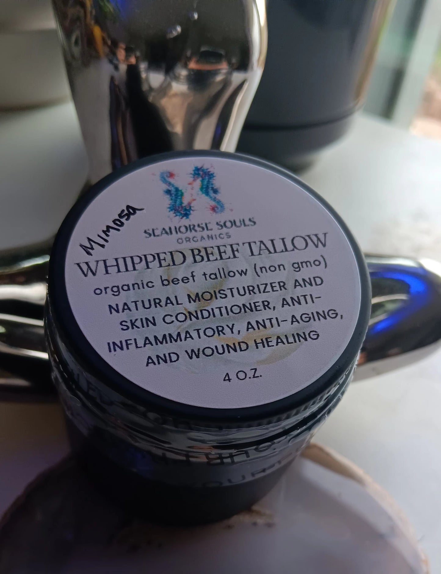 Whipped Grass Fed Organic Beef Tallow MIMOSA 4oz