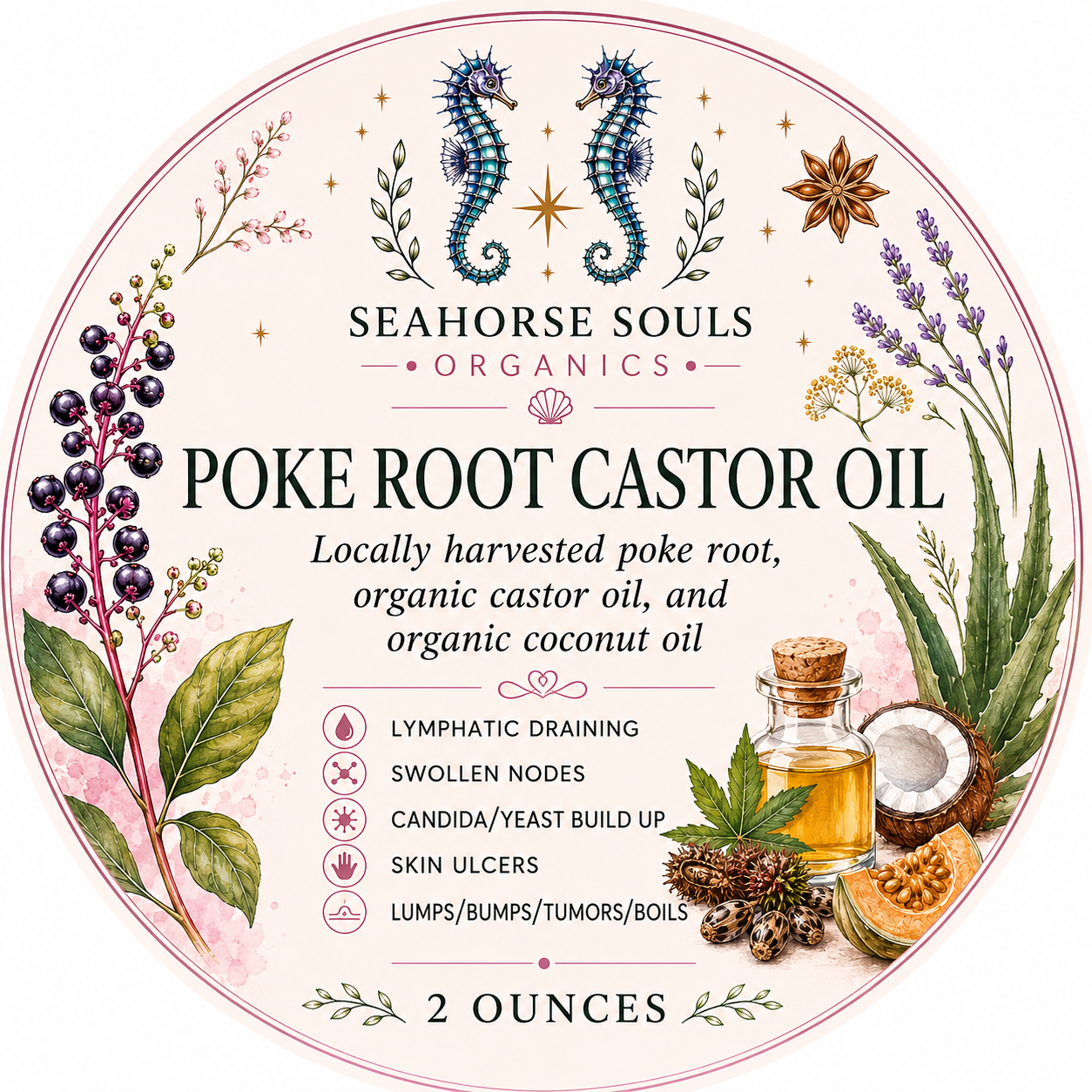 Poke Root Castor Oil